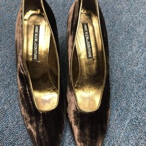 Vintage Anne Klein Bronze Suede Heels